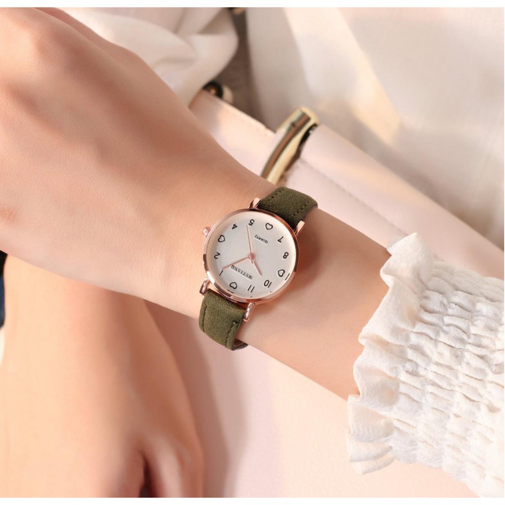 [CỰC XINH] ĐỒNG HỒ NỮ DÂY DA MSTIANQ MẶT SỐ TRÁI TIM DỄ THƯƠNG | BigBuy360 - bigbuy360.vn
