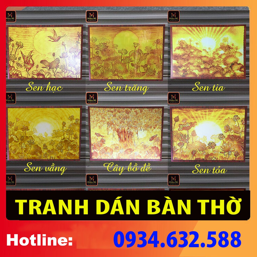 [ TRANH THỜ phòng thờ dán tường] - kt 61cmx81cm - dán phòng thờ, vách thờ, bàn thờ, tượng thờ tranh trúc chỉ in MÂU NI