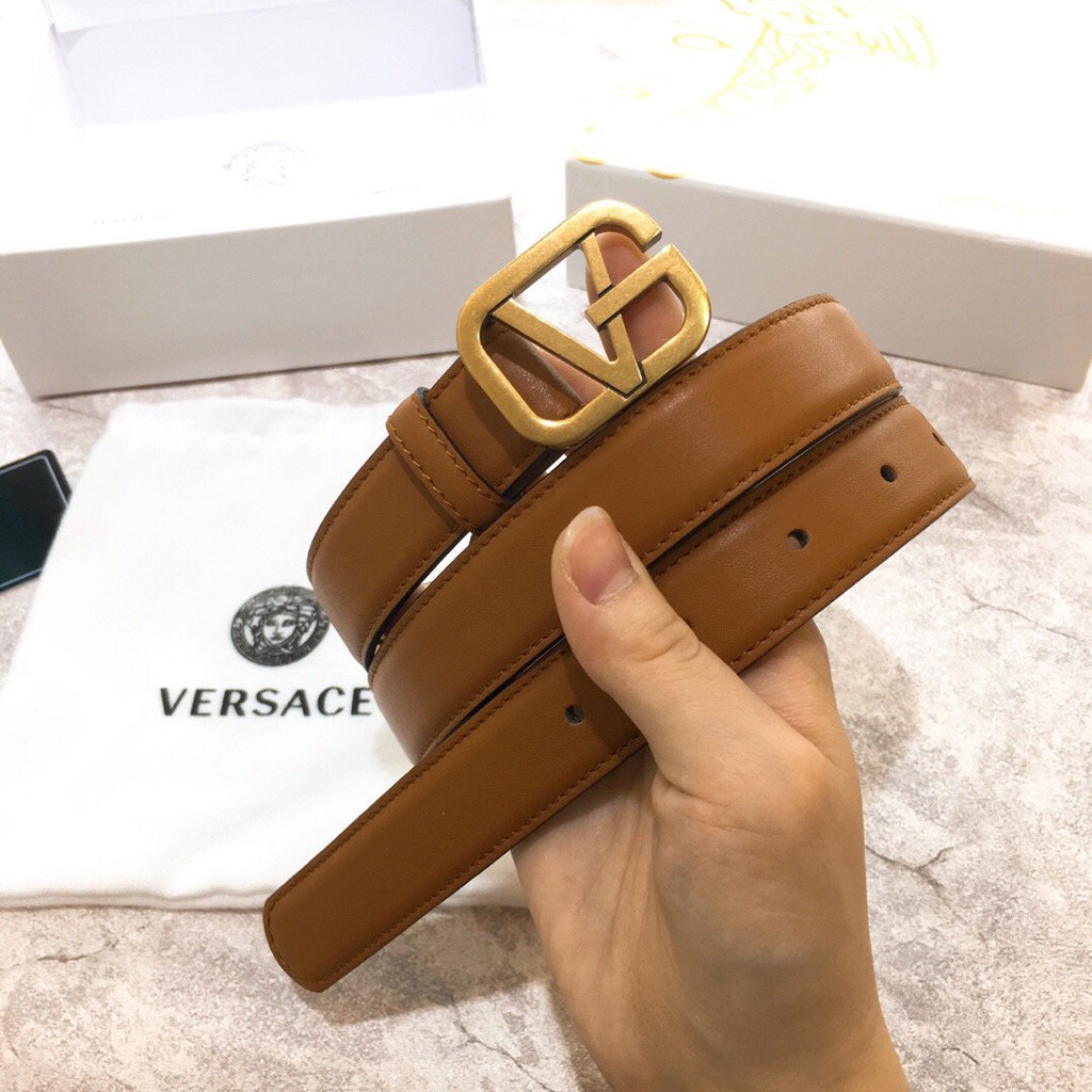 Thắt lưng versace Belt Couple Genuine Leather Luxury Waist Strap Jeans Pants Pin Buckle Waistband 1