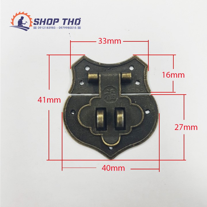 Khóa hộp giá cổ 40*41mm (3 cái)