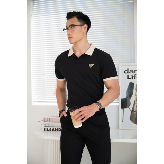 Áo polo nam TORRANO trơn, ngắn tay, form chuẩn, bo kẻ DSTP802