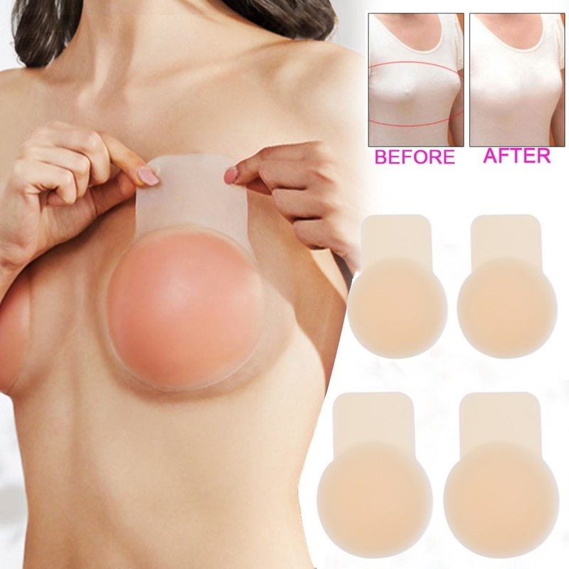 1 Cặp Miếng Dán Ngực Silicone Vô Hình Chống Chảy Xệ Thân Thiện Với Làn Da