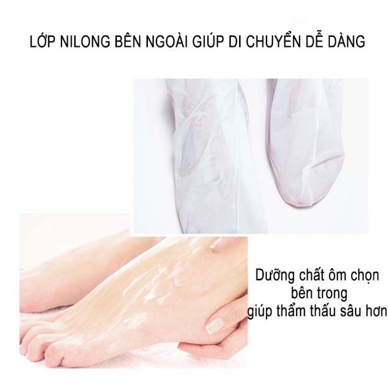 Mặt nạ ủ dưỡng da chân, mềm mại, giải quyết các vấn đề thô ráp, chai sần ở gót chân, bàn chân MOCCO Nội địa tru