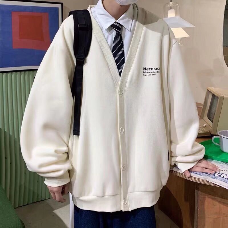 Áo khoác cardigan nam nữ tay bồng chất nỉ chân cua dày dặn, Áo Khoác ngoài Form Rộng Phong Cách Hàn Quốc