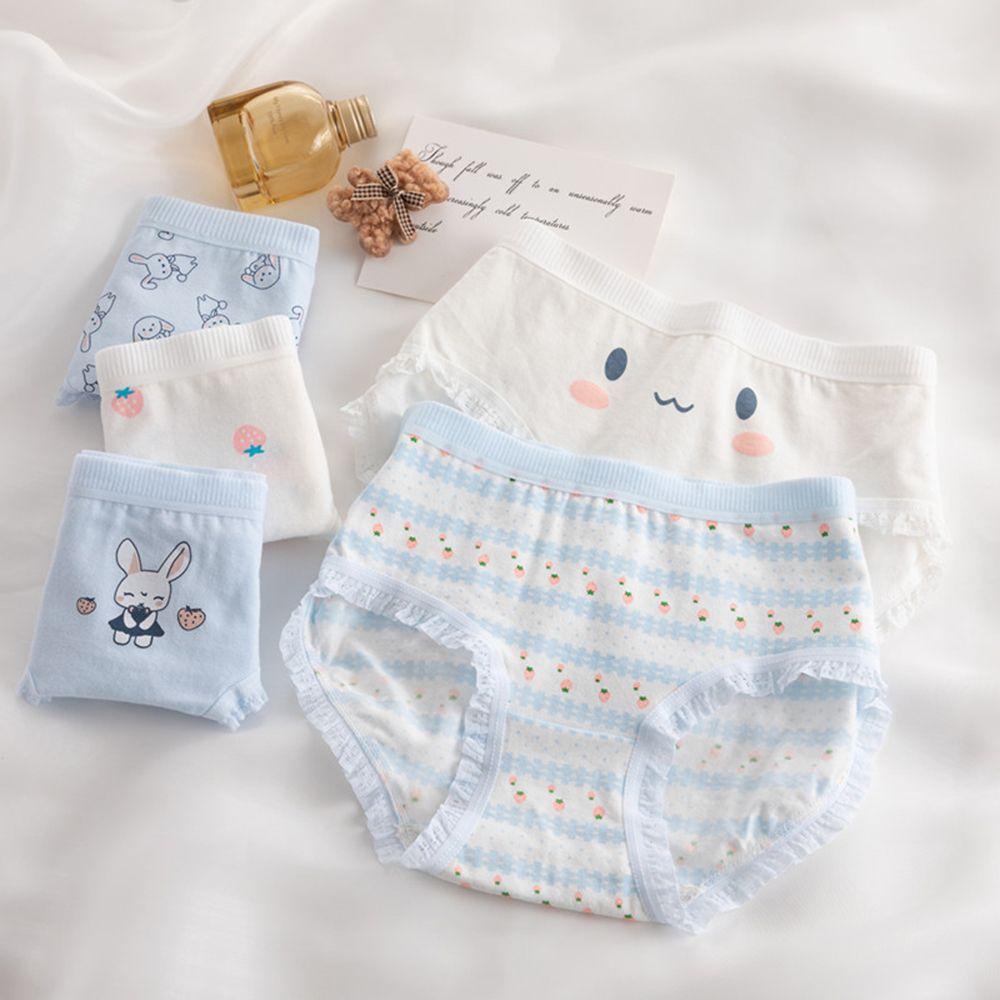 Quần Lót Cotton Thoáng Khí Lưng Vừa Họa Tiết Dâu Tây Gợi Cảm Cho Nữ