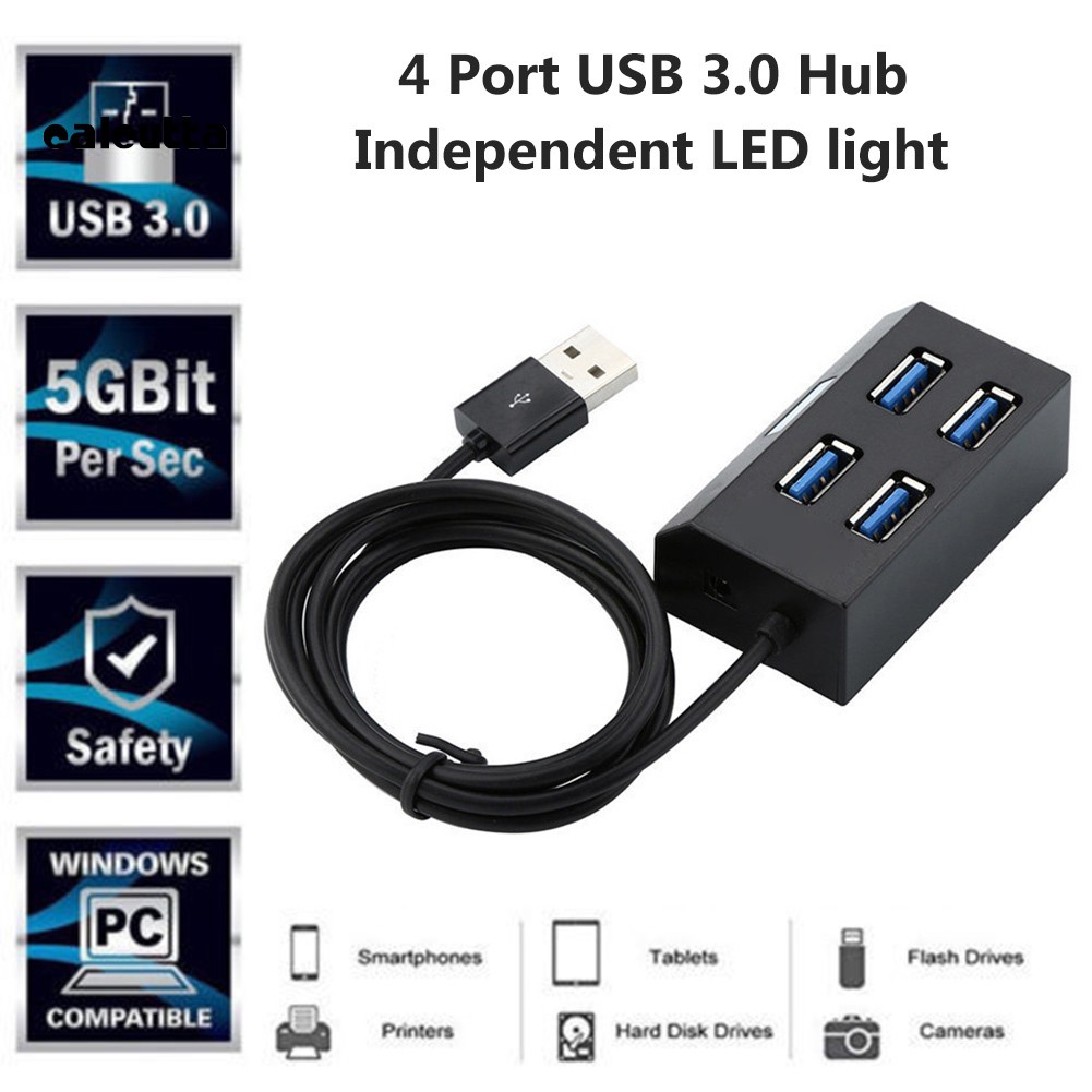 Hub 4 cổng USB 3.0 có đèn led cho điện thoại máy tính PC