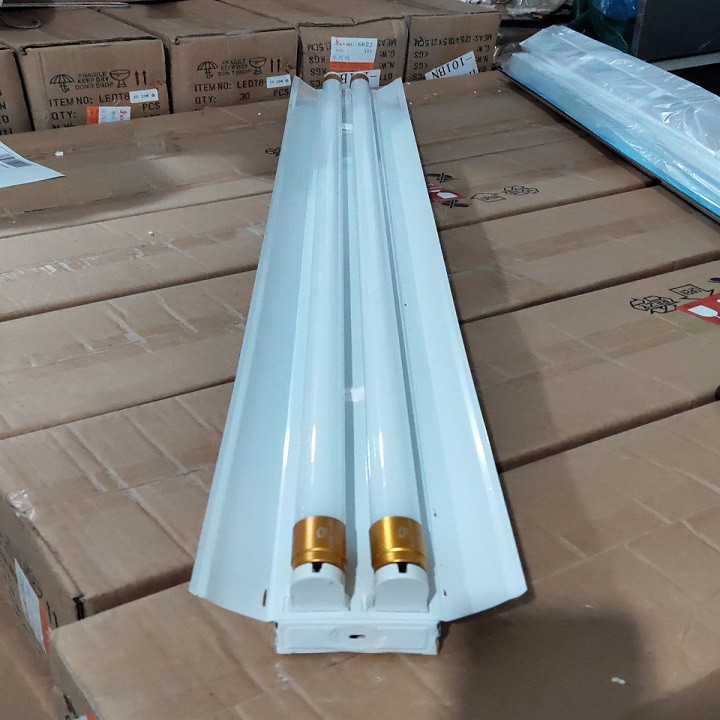 Combo 02 máng đèn Led- máng đôi có choá- máng sơn tĩnh điện