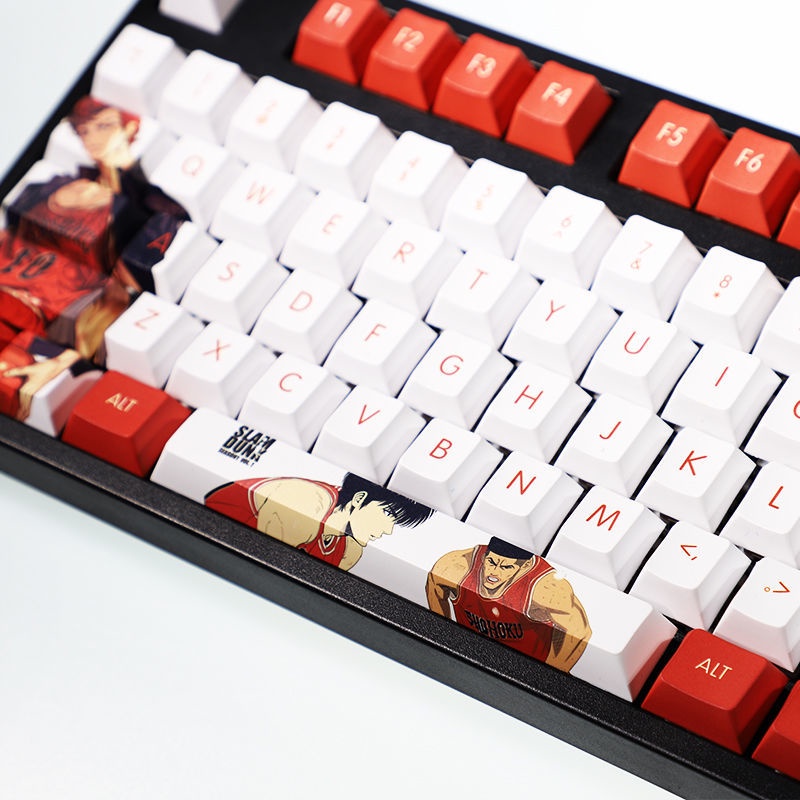 Slam Dunk Keycap Cherry Profile Sakuragi Hanamichi Kaede Rukawa Basketball Theme Nhật Bản Anime PBT Dye Sub Bàn phím cơ học Keycaps