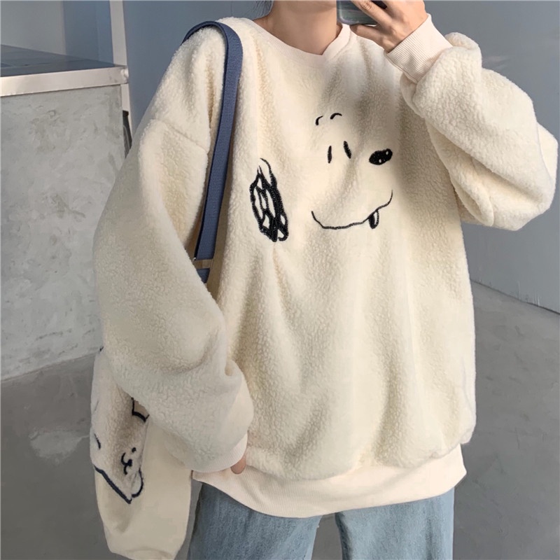 Áo Nỉ Nữ Form Rộng, Áo Sweater Nữ Hình Cún dưới 75kg - G039 - Minh Hằng 9X | BigBuy360 - bigbuy360.vn