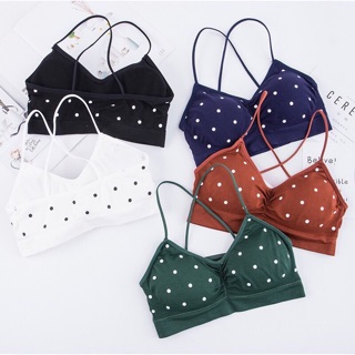 Bra cotton chấm bi dây lưng chéo