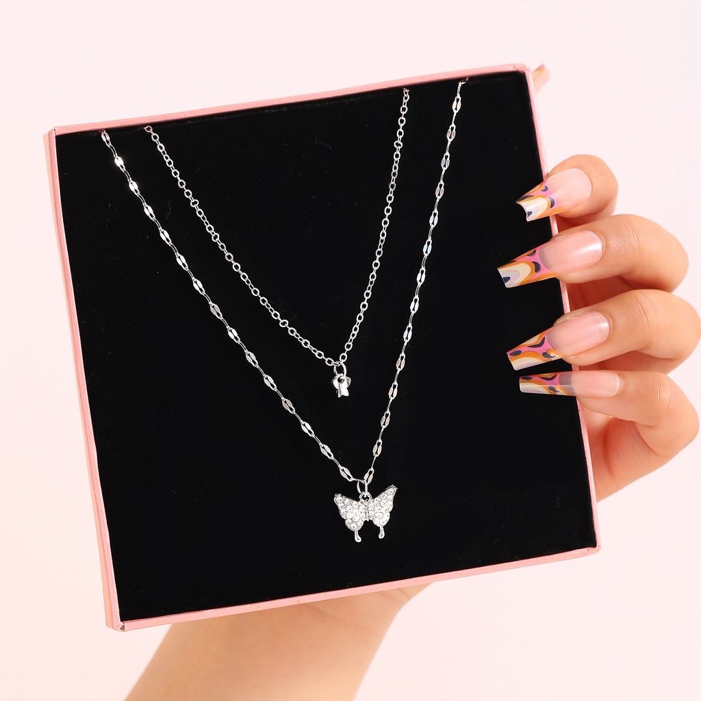 Vòng cổ choker AY mặt hình trái tim/ bươm bướm nhiều mẫu tùy chọn phong cách Hàn Quốc thời trang cho nữ