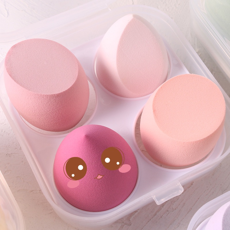 【Có Sẵn】 Hộp Đựng Mút Trang Điểm Ướt Và Khô Hình Quả Trứng Mềm Mại