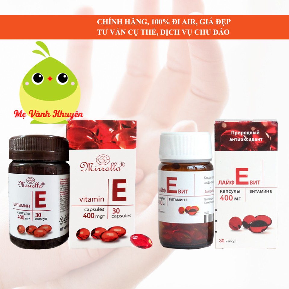 Vitamin E đỏ 400mg cho phụ nữ trên 12 tuổi Mirrolla/Zentiva, Nga (30v)
