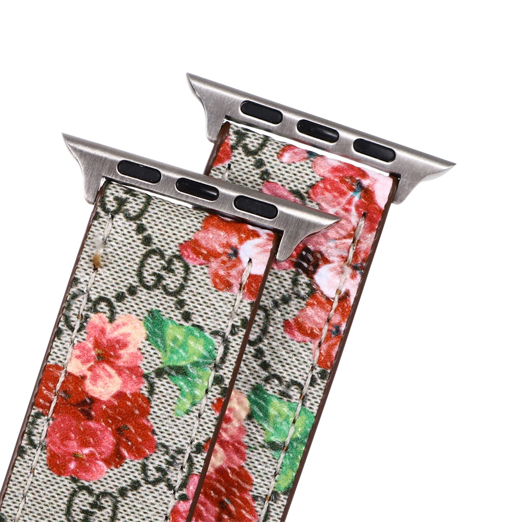 Dây Đồng Hồ Thể Thao Bằng Da PU Họa Tiết GUCCI Cho iWatch Series 3 4 5 6 7