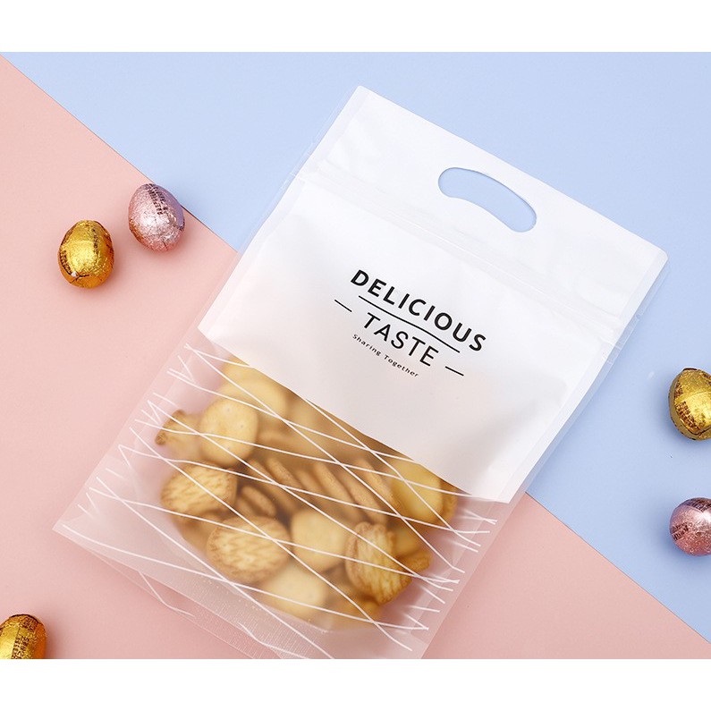 10 Túi zip đựng bánh sọc Taste ⚡ GIÁ SỐC ⚡ túi zip đựng bánh tiện lợi và có thể tái sử dụng
