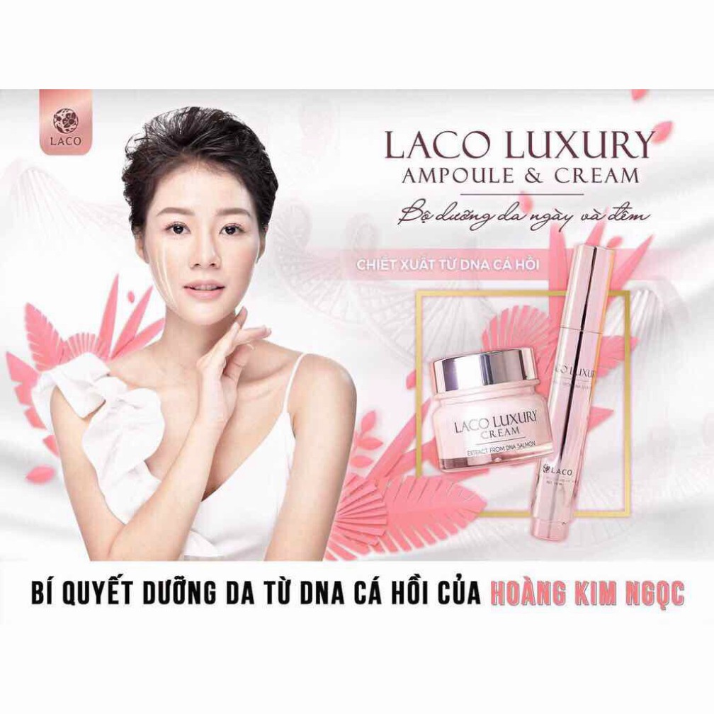 RẺ VÔ ĐỊCHCOMBO KEM DƯỠNG DA NGÀY ĐÊM LUXURY AMPOULE-MỸ PHẨM HỮU CƠ LACO