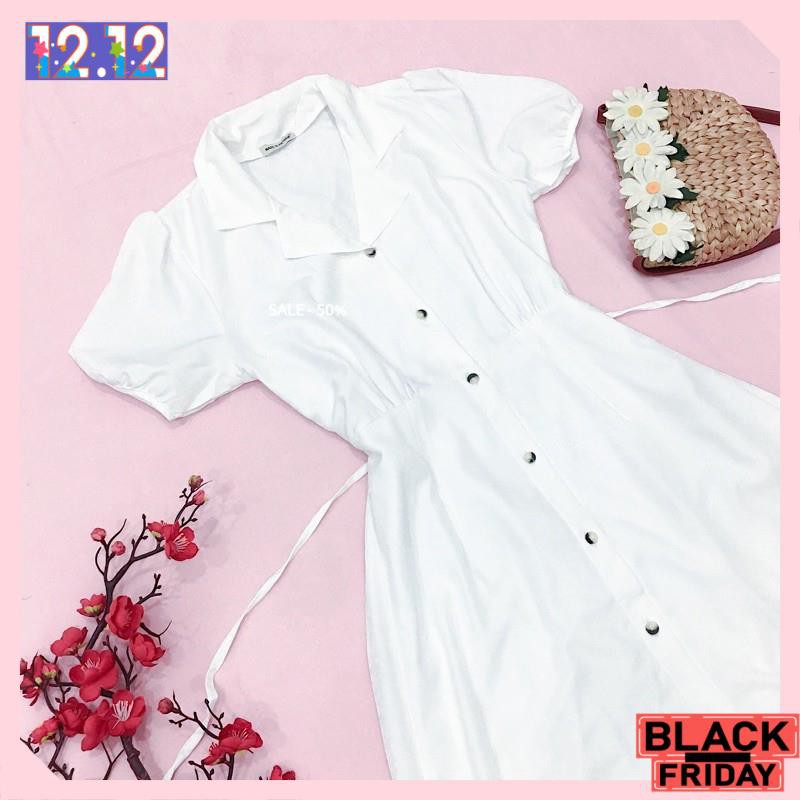 [HÀNG CAO CẤP] Đầm sm trắng form dài thắt eo (kèm hình thật) | BigBuy360 - bigbuy360.vn