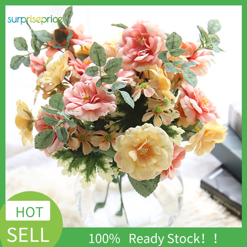 1 Bó Hoa Giả Bằng Lụa Nhân Tạo Nhiều Màu Sắc Trang Trí Nhà Cửa/Sự Kiện