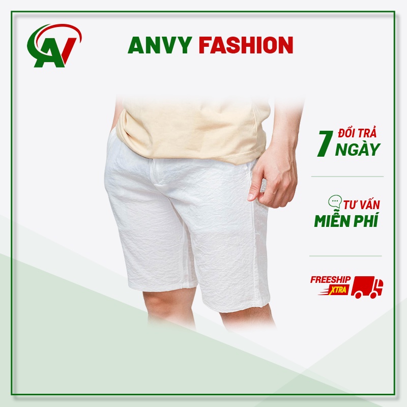 Quần đùi nam quần short nam form slim fit vải đũi Premium măc mát dáng đẹp