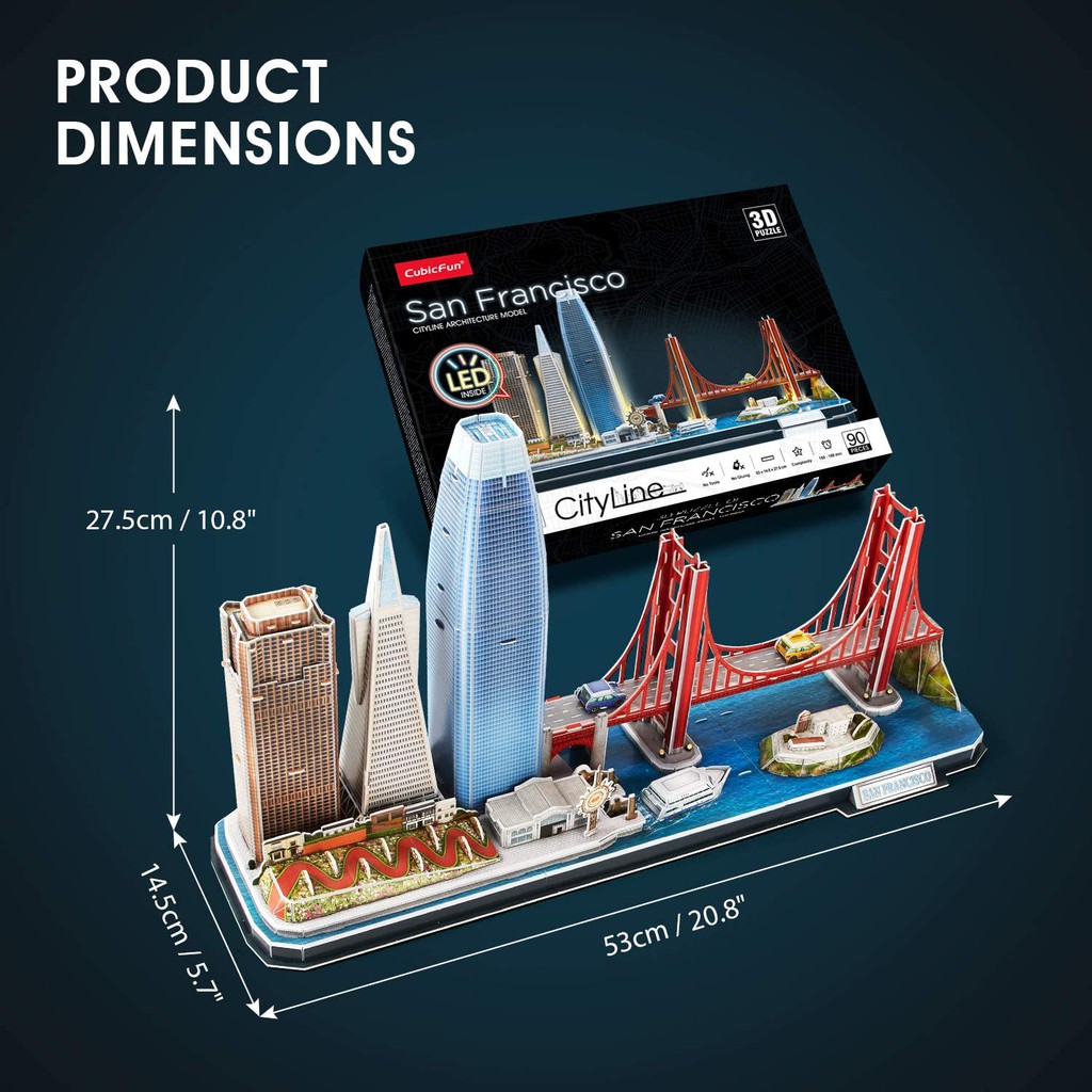 Mô Hình Giấy 3D CubicFun - Led Cityline San Francisco L524h