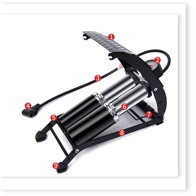 Máy Bơm Lốp Xe XẢ TỒN Máy Bơm hơi xe đạp mini  bằng chân loại mới, sử dụng dễ dàng tiện lợi 6094