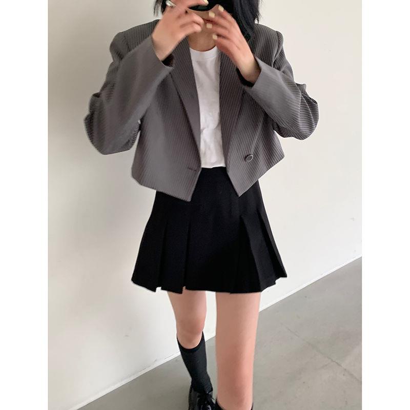 Quần Short Giả Váy Chữ A Lưng Cao Màu Đen Phong Cách Phương Tây Thời Trang Cho Nữ