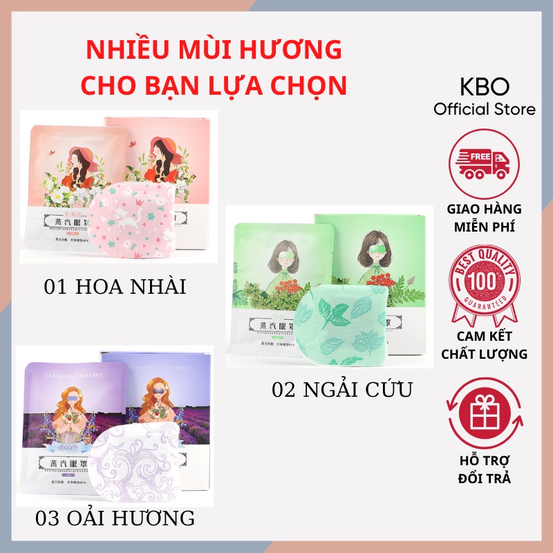 Mặt Nạ Mắt Chườm Nóng Hơi Nước Thư Giãn Giảm Mỏi Mắt Tăng Cường Thị Lực Kiêm Bịt Mắt Ngủ, KBO Shop KBO006