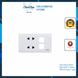 MẶT ĐIỆN 2 Ổ CẮM 2 CÔNG TẮC/ 2 Ổ 2 LỖ- SINO S19