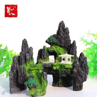 Mô hình non bộ cây cổ thụ lũa bể cá thủy sinh