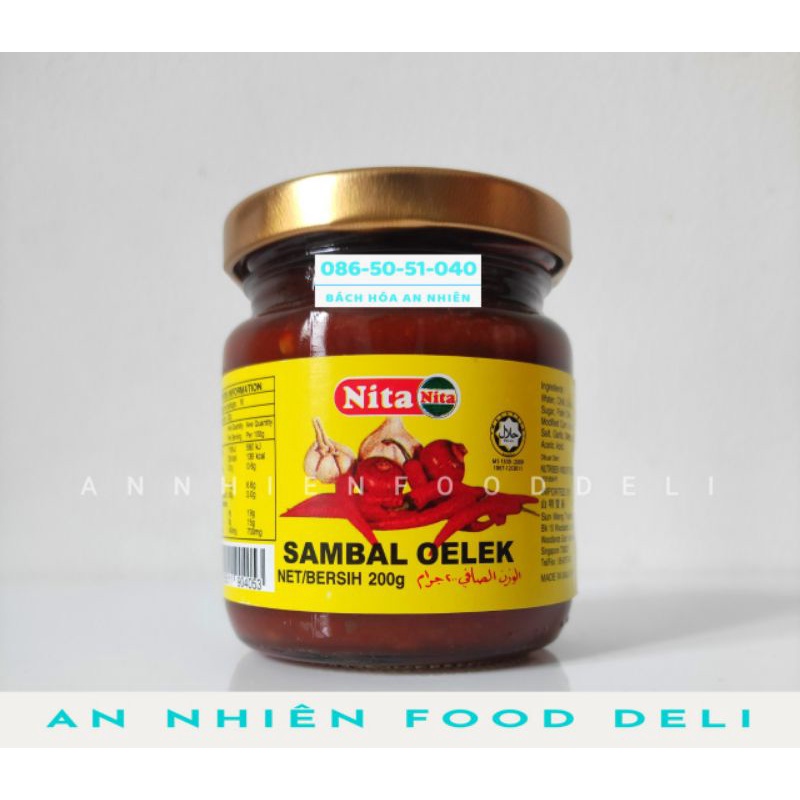 Sambal Olek - Sốt Ớt Nita lọ 200Gram