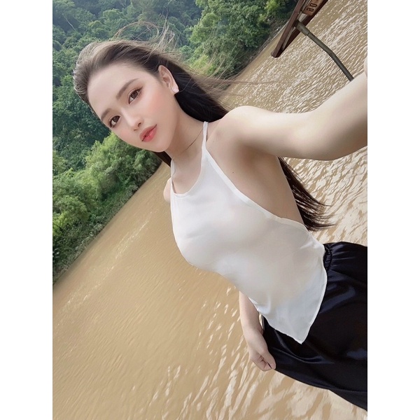 Váy Đụp Áo Yếm Chụp Sen/ 2 Màu Trắng Đen/ Ảnh Thật Của Shop