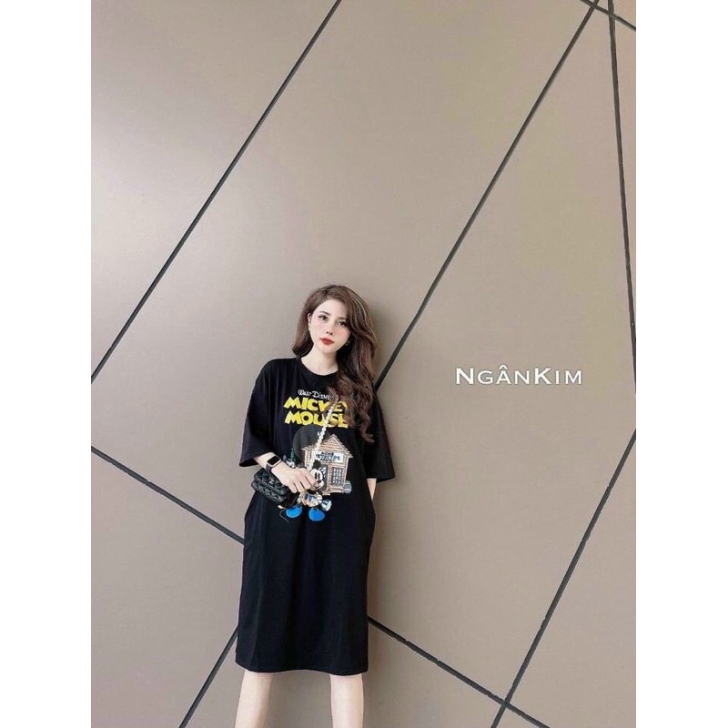 [Mã FAMAYWA2 giảm 10K đơn 50K] [SIÊU SALE]VÁY SUÔNG NỮ COTTON IN MICKY MOUSE