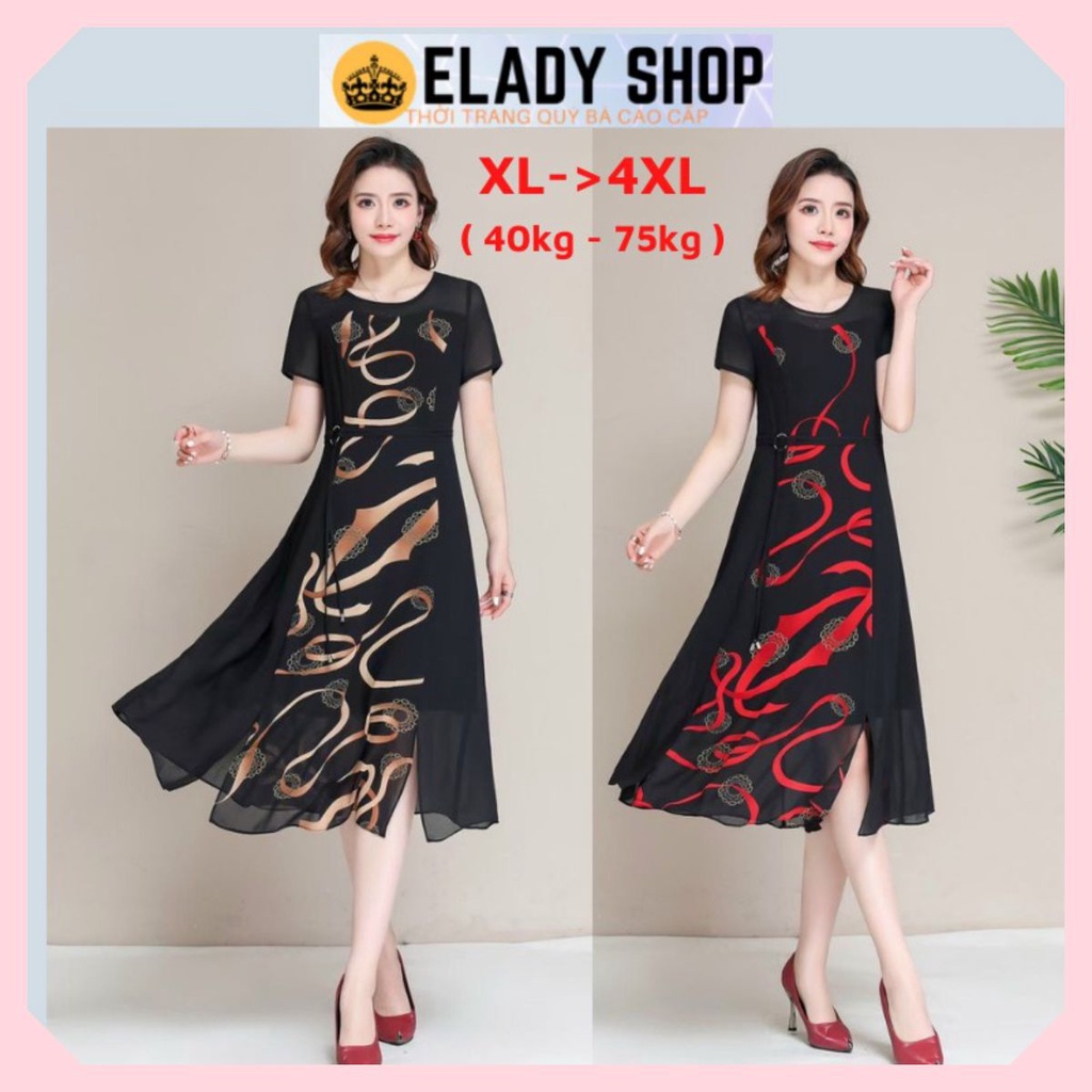 Đầm trung niên⚡FREESHIP⚡ đầm trung niên ngắn tay cho mẹ hàng Quảng Châu cao cấp chất vải đẹp nhẹ, mịn mát, không bị xù
