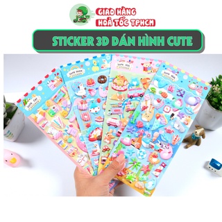 Sticker 3D chống thấm hình dạng TRÁI CÂY FRUITS  dán cho bé đồ chơi dán giải trí trái cây vui vẻ