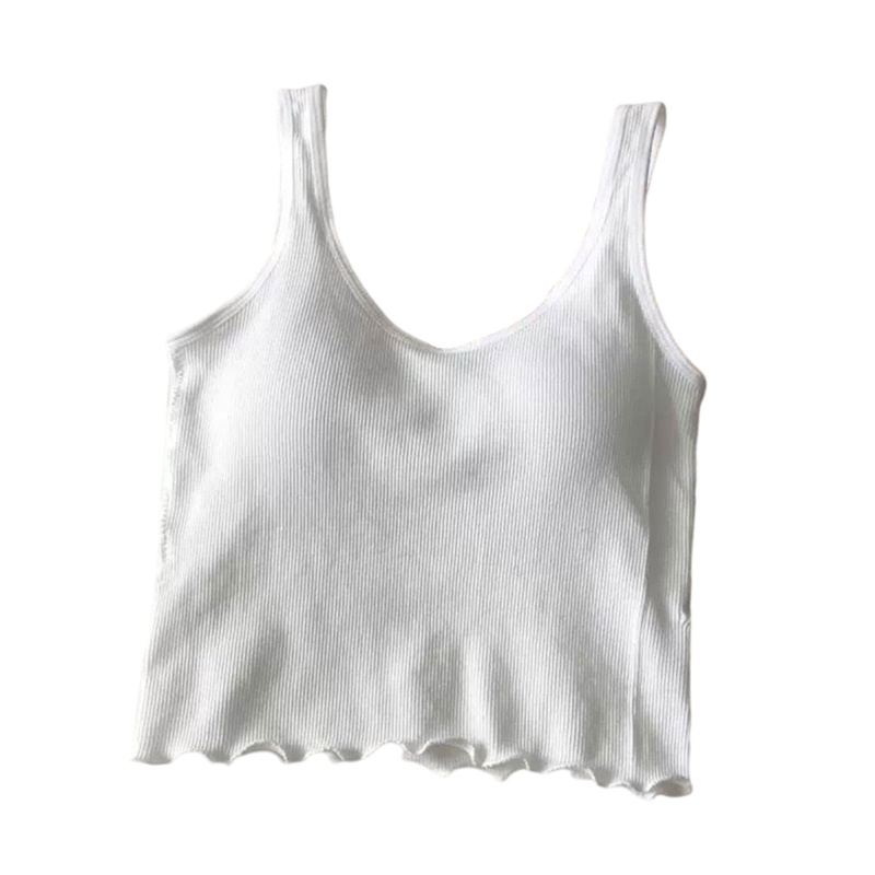 Áo Hai Dây Dệt Kim Cổ Chữ V Có Đệm Ngực Cho Nữ