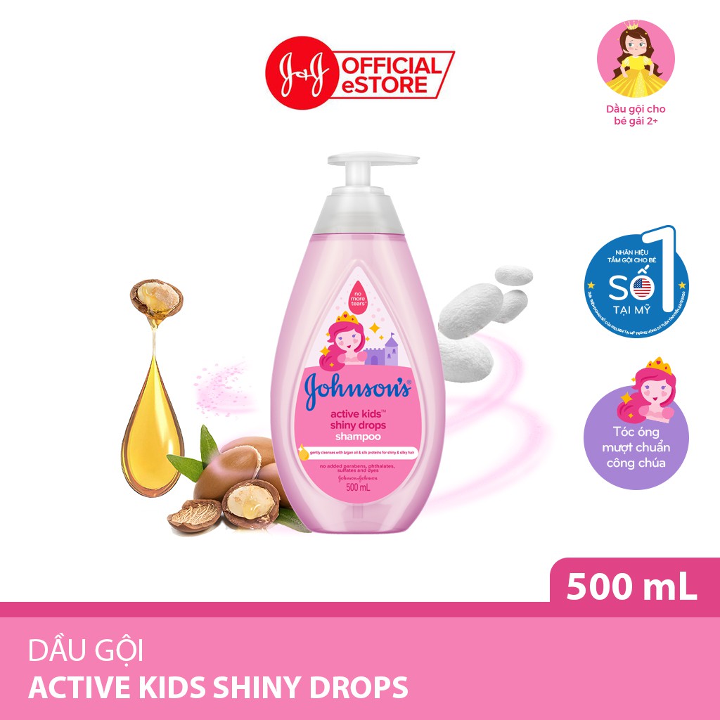 Bộ Sữa tắm sữa &amp; yến mạch Johnson's Milk Oats 1000ml và Dầu gội óng mượt cho bé Johnson's Shiny Drops 500ml - 540017257