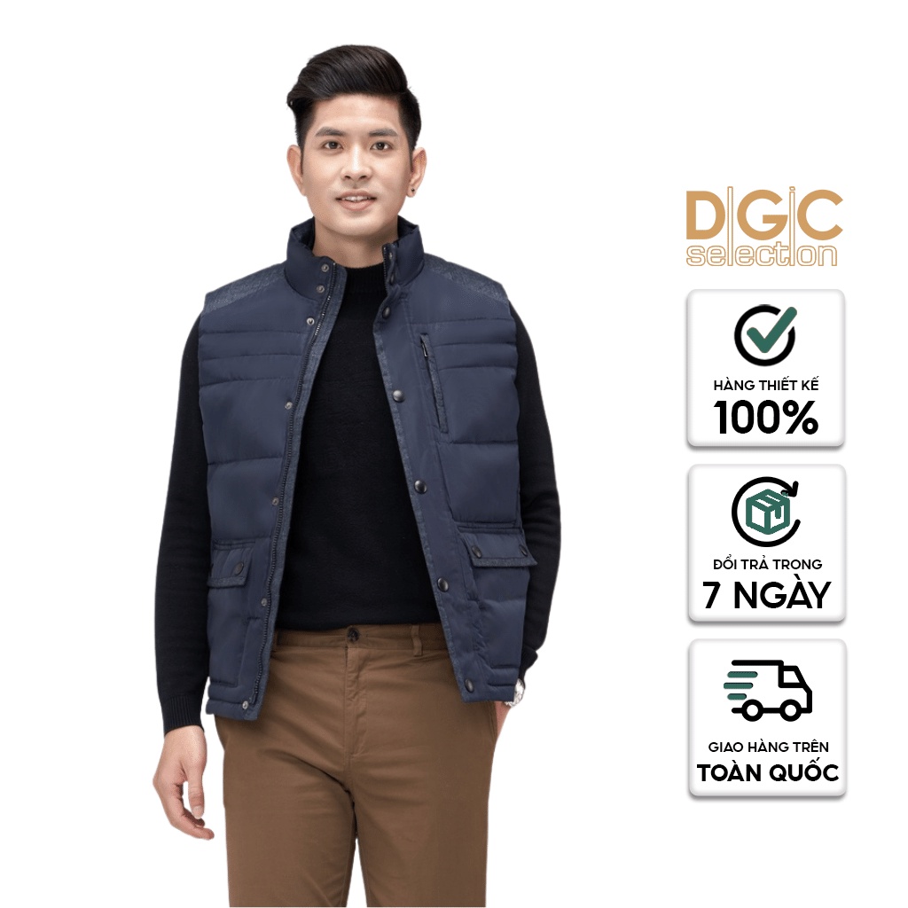 Áo khoác gile Nam 3 lớp chần ngang chống thấm nước, siêu nhẹ DGCs - WAJK2025M