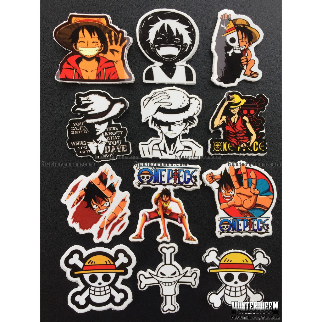 Bán lẻ hình dán Monkey D. Luffy. Decal Sticker chống nước. One piece Mũ Rơm