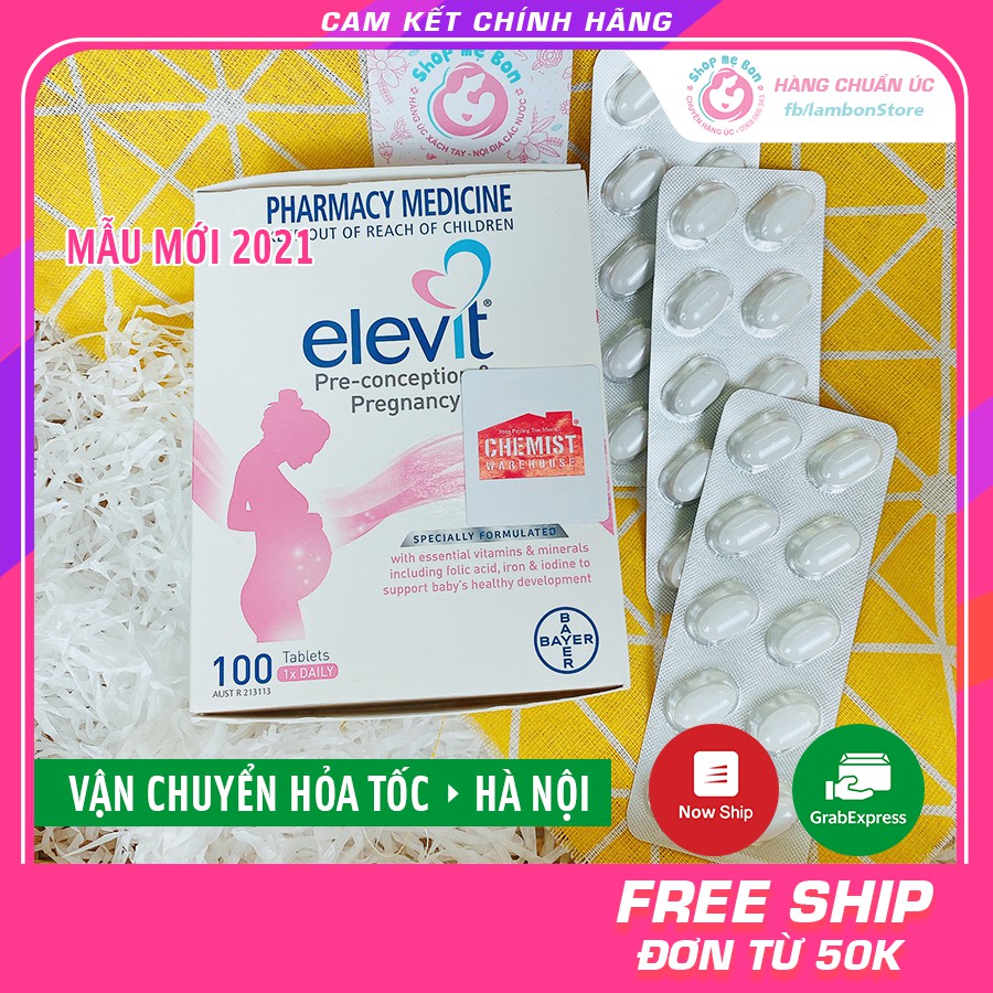 [Tem Chemist - Date 2024] Vitamin tổng hợp Elevit bầu và Sau sinh - Xuất xứ Úc