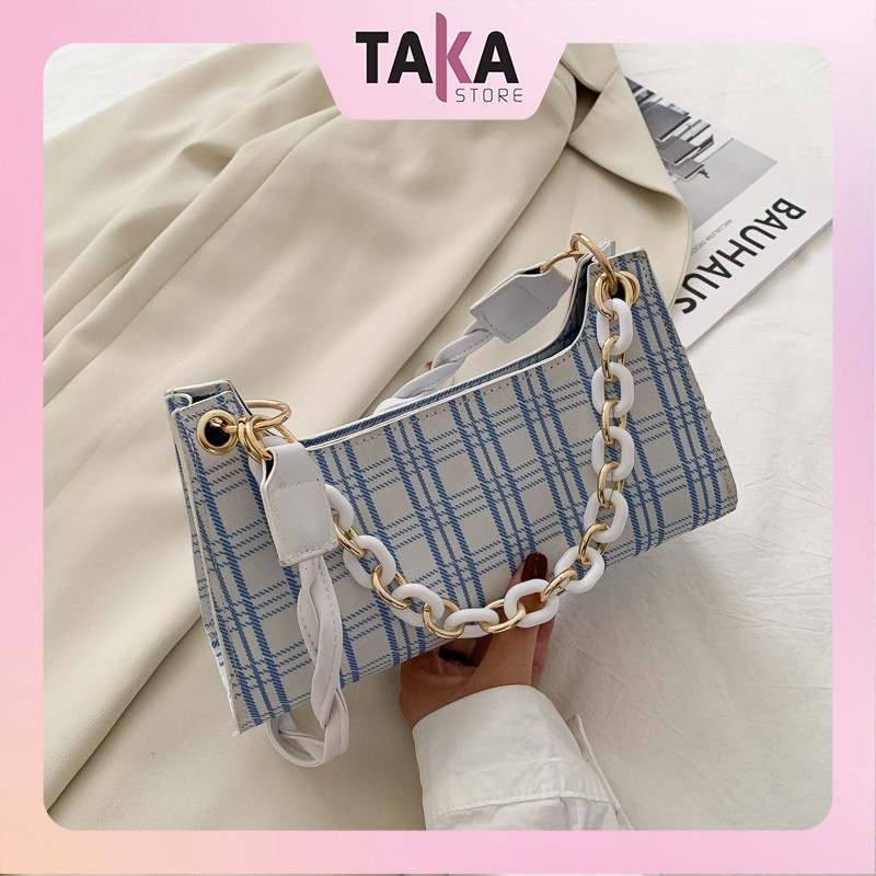 [Mã 11FASHIONSALE1 giảm 10000 đơn 50000] Túi kẹp nách họa tiết kẻ caro hottrend TAKASTORE,TÚI XÁCH NỮ