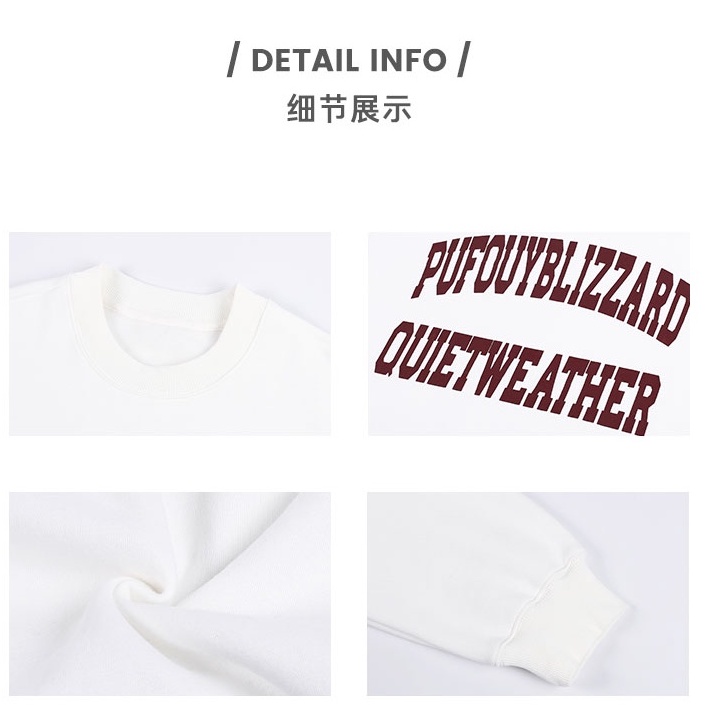 Áo Sweater Tay Dài Cổ Tròn In Chữ Đơn Giản Dễ Thương Phong Cách Hàn Quốc