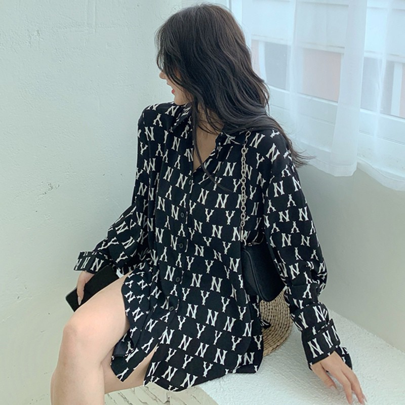 Sơ Mi Nữ Tay Dài In Chữ Thời Trang