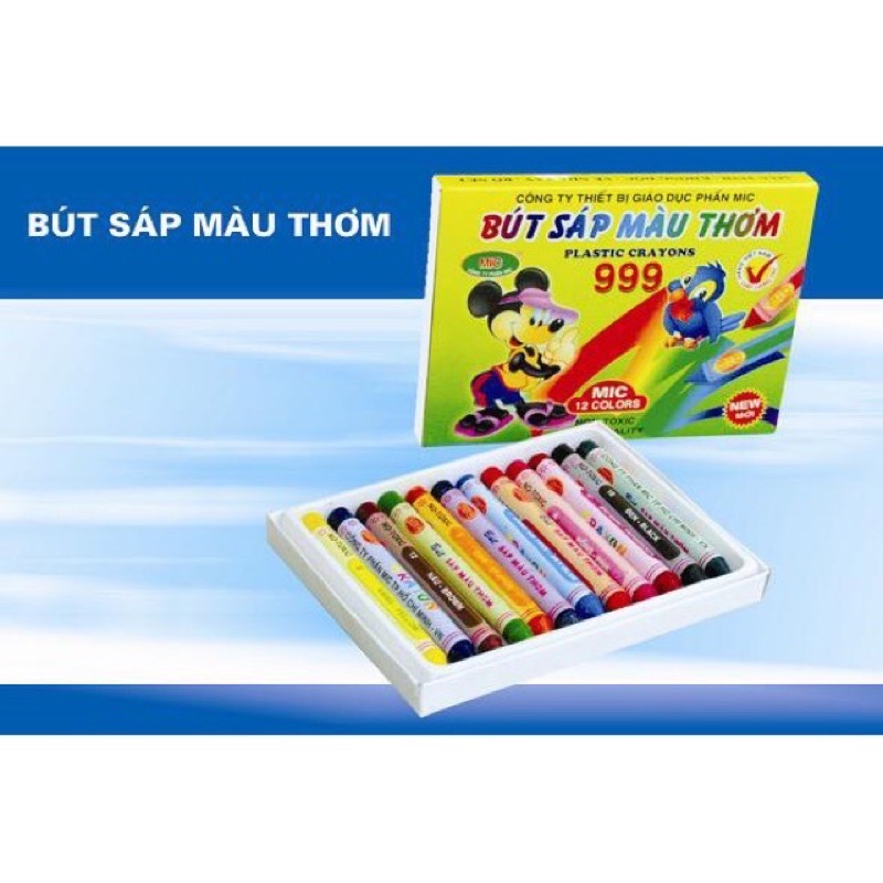 Hộp 12 Bút Sáp Tô Màu Thơm MIC 999 Chuẩn Đẹp