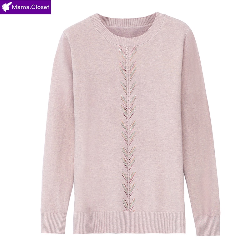 #HH6001 ÁO LEN CỔ TRÒN, DÀI TAY ĐÍNH ĐÁ CHO PHỤ NỮ TRUNG NIÊN HÀNG HOT QUẢNG CHÂU 2021 | BigBuy360 - bigbuy360.vn