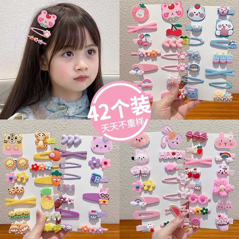 2022 Kẹp Tóc Không Làm Đau Kiểu Dáng Hoạt Hình Dễ Thương Cho Bé