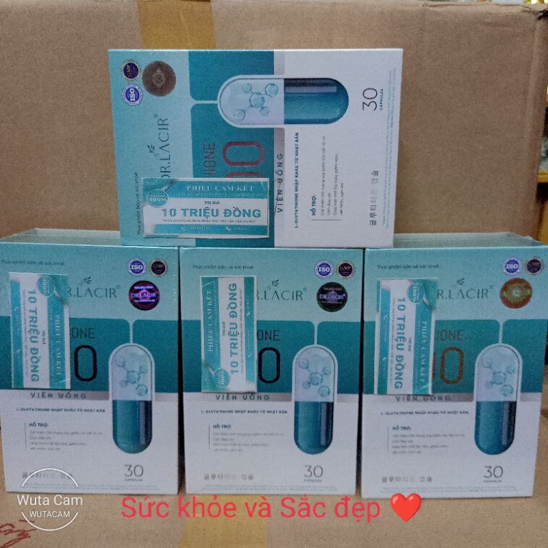 Chính hãng] Viên uống trắng da Glutathione 600 DR Lacir Viên trắng da nguyên mã