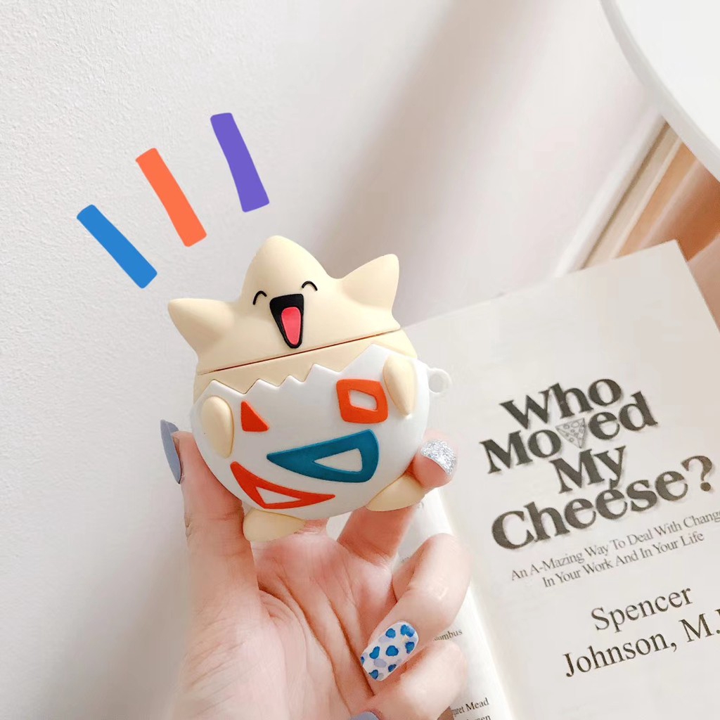 Vỏ bảo vệ hộp sạc tai nghe hình pokemon ngộ nghĩnh thích hợp cho Airpods 1 / 2