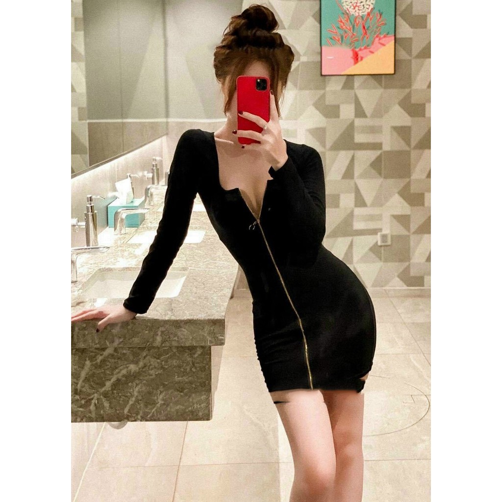 ĐẦM NỮ BODY THIẾT KẾ KHÓA KÉO CÁ TÍNH DÀI TAY THỜI TRANG VESTA K65