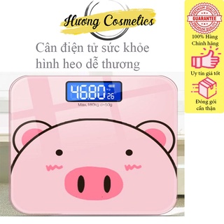Cân điện tử sức khỏe hình heo dễ thương, Cân điện tử sức khỏe gia đình mini màn hình Led
