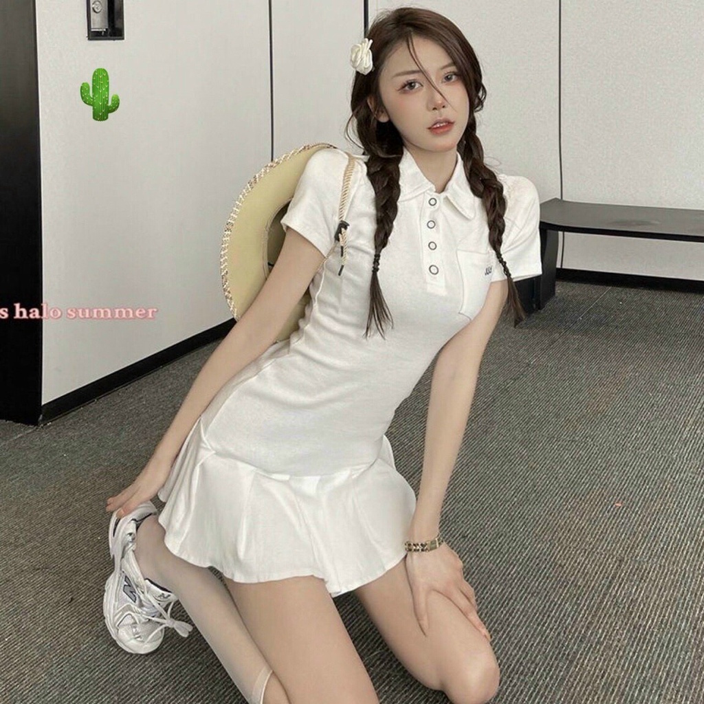 [Mẩu Hot] Đầm Polo Xếp Ly Siêu Cute
